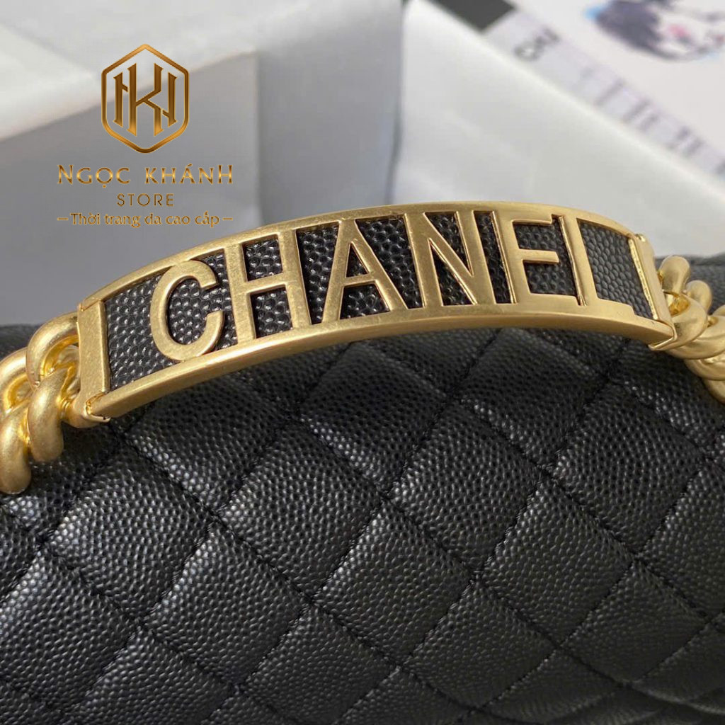 tui xach nu chanel dang ngang co quai logo mau den 6