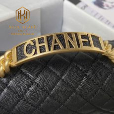 tui xach nu chanel dang ngang co quai logo mau den 6