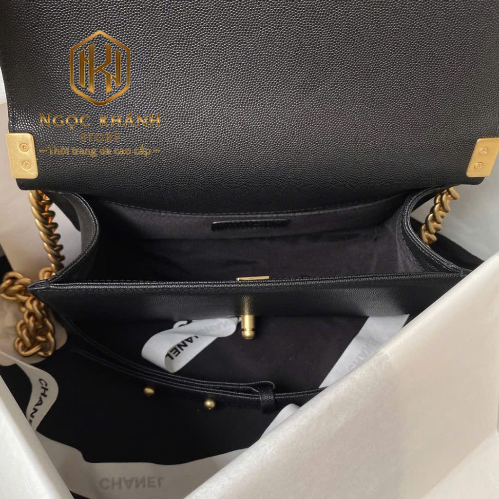 tui xach nu chanel dang ngang co quai logo mau den 7