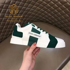 GIAY NAM DOLCE GABBANA MAU TRANG PHOI XANH LA HOA TIET LOGO CHU GND186