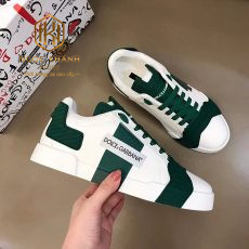 giay nam dolce gabbana mau trang phoi xanh la hoa tiet logo chu 4