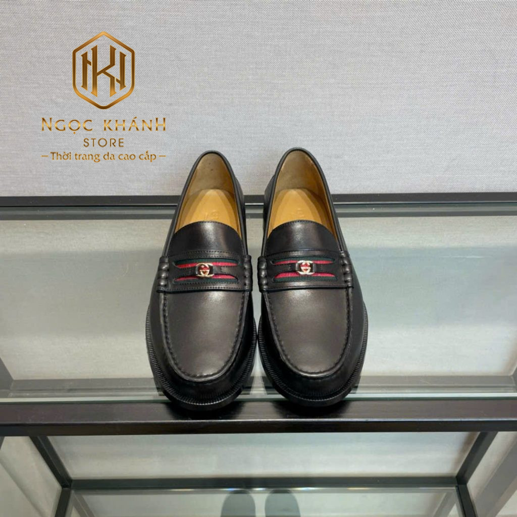 giay luoi nam gucci hoa tiet logo vang mau den like auth 8