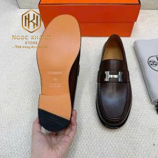 giay luoi hermes nam de cao mau nau hoa tiet chu h trang mui tron 10
