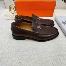 giay luoi hermes nam de cao mau nau hoa tiet chu h trang mui tron 8