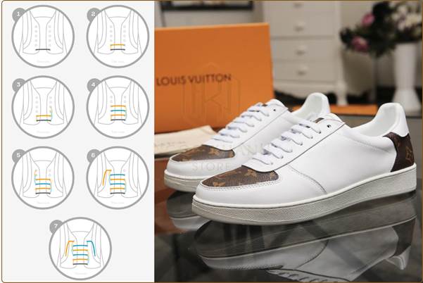 Gợi ý cách buộc dây giày LV đẹp, đơn giản mà sang trọng 2 cach buoc day giay lv