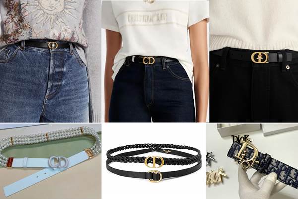 THẮT LƯNG NỮ DIOR KHÓA CD ĐÍNH ĐÁ DÂY MÀU ĐEN TLDR05 1 thắt lưng Dior nữ