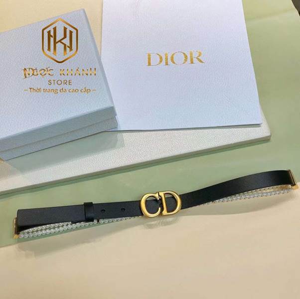 THẮT LƯNG NỮ DIOR KHÓA CD ĐÍNH ĐÁ DÂY MÀU ĐEN TLDR05 3 thắt lưng Dior nữ
