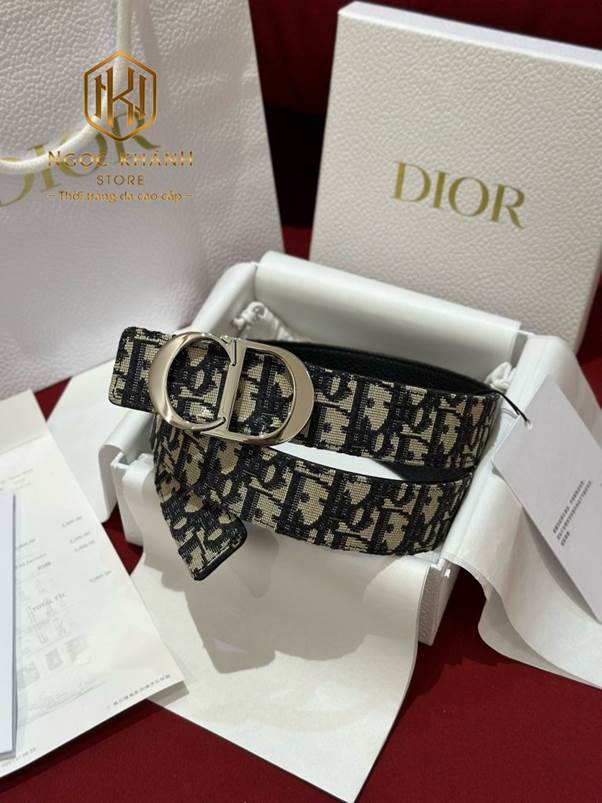 THẮT LƯNG NỮ DIOR KHÓA CD ĐÍNH ĐÁ DÂY MÀU ĐEN TLDR05 6 thắt lưng Dior nữ