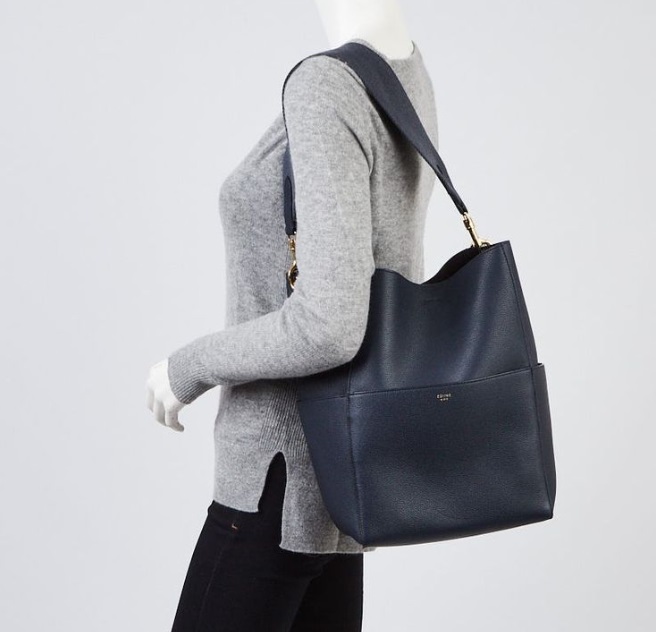 TÚI XÁCH NỮ CELINE MÀU ĐEN HỌA TIẾT DA SẦN LOGO VÀNG TNCL01 9 túi xách Celine nữ