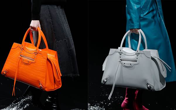 TÚI XÁCH NỮ BALENCIAGA WOMEN'S HOURGLASS SMALL MÀU ĐEN VÂN CÁ SẤU LOGO VÀNG TXNBL01 6 túi Balenciaga nữ