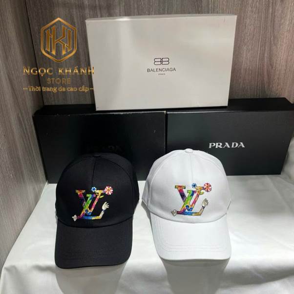 MŨ NAM LOUIS VUITTON MÀU TRẮNG KẾT HỢP HOA NÂU MNLV02 6 mu nam louis vuitton