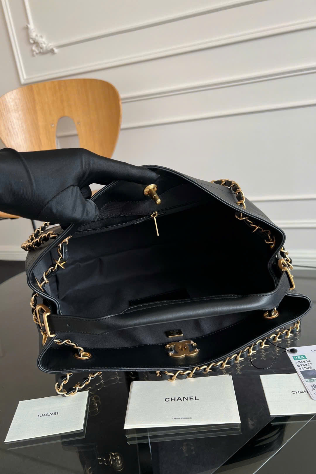 TÚI XÁCH NỮ CHANEL SMALL COCO HOBO BAG ĐEN VÂN CHÁM LOGO VÀNG TXNCN43 8 Túi xách nữ Chanel