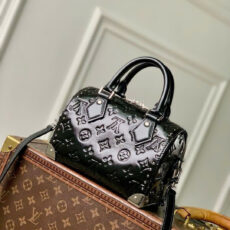 TÚI XÁCH NỮ LOUIS VUITTON SPEEDY TRUNK 20 MÀU ĐEN HỌA TIẾT DẬP LOGO CHÌM TXNLV94